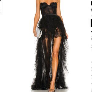 For Love and Lemons x REVOLVE Bustier Gown Black XS